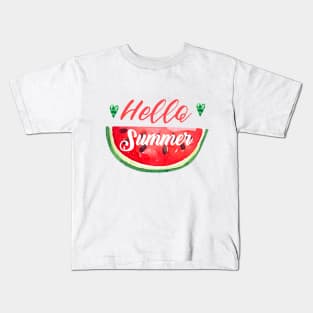 Hello Sweet Summer Graphic / Ladies Summer / Beach Vacation / Summer Graphic / Watermelon Summer / Sweet Summer Kids T-Shirt